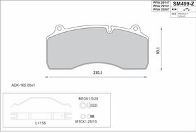 Колодки тормозные передние дисковые STEINHOF SM499Z