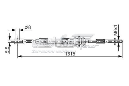 Задний трос ручника 60521838 Fiat/Alfa/Lancia