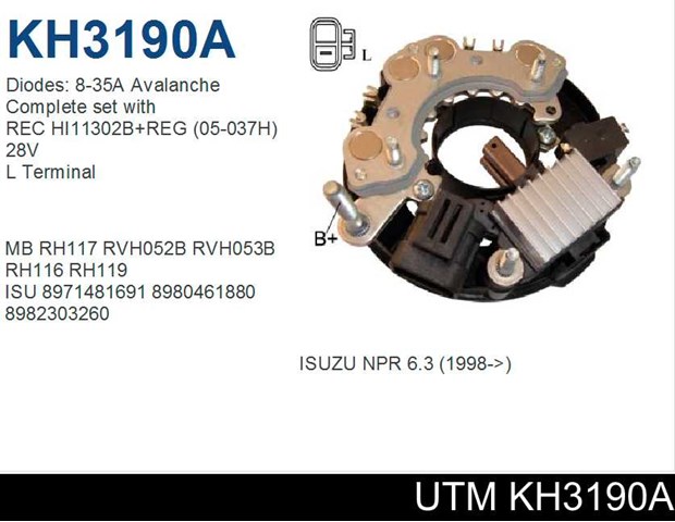 Мост диодный генератора KH3190A UTM