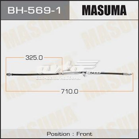 Шланг тормозной передний правый Masuma BH5691