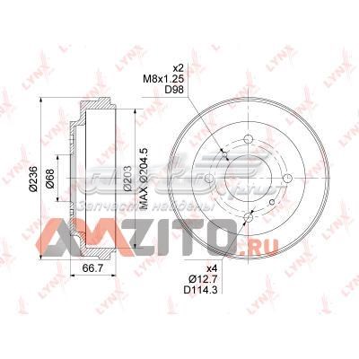 Тормозной барабан BM1115 Lynxauto