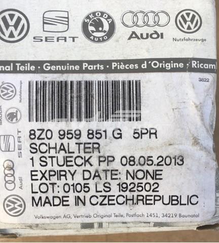 8Z0959851G5PR VAG Interruptor de elevalunas delantera izquierda original y equivalente