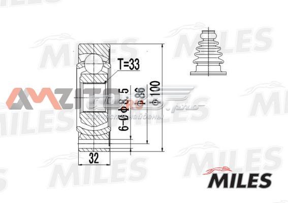 GA10002 Miles junta homocinética interna dianteira