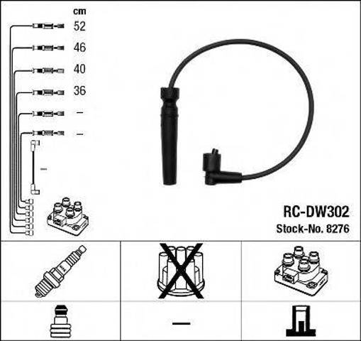 RC-DW302 NGK fios de alta voltagem, kit
