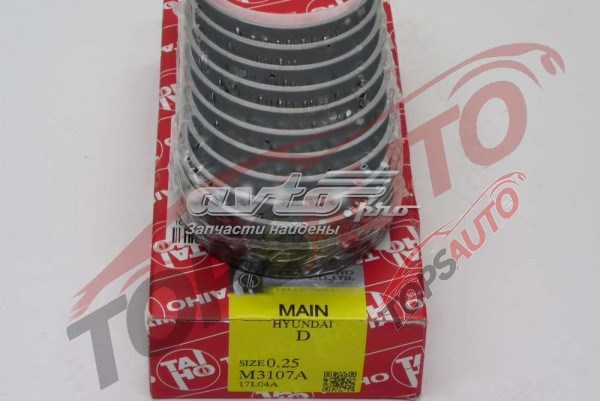 Вкладыши коленвала, коренные, комплект, 1-й ремонт (+0,25) Taiho M3107A025 цена, от 21.80 USD