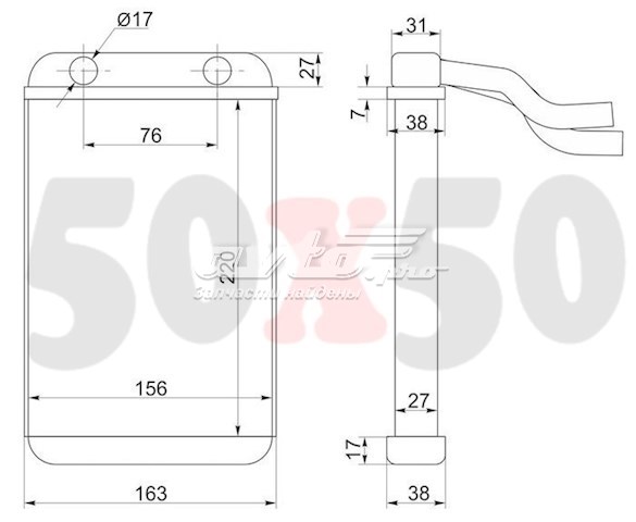 STTY893950 SAT Радиатор отопителя салона