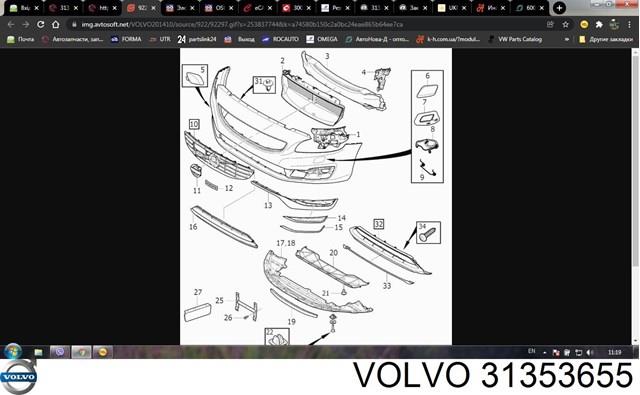 31353655 Volvo Ободок противотуманки