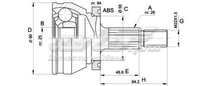 4002911 General Motors junta homocinética externa dianteira