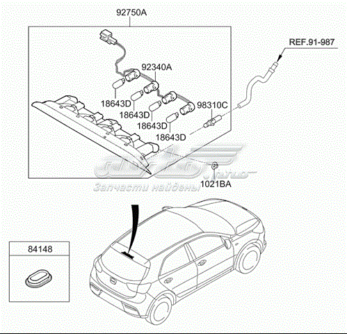 Стоп-сигнал задний дополнительный 92700H8010 Hyundai/Kia