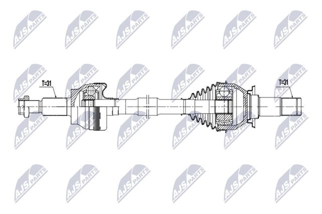 Полуось задняя, правая Jaguar GX734K138DB