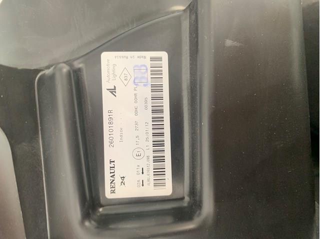 Правая фара 260101891R Renault (RVI)