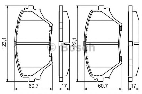 Передние тормозные колодки 986424719 Bosch