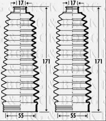 Пыльник рулевой рейки BSG3371 Borg&beck