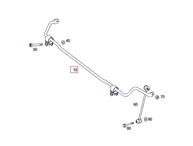 A2043260465 Mercedes estabilizador traseiro