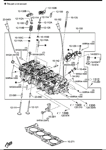 Material de estanqueidad para juntas R2Y110431 MAZDA