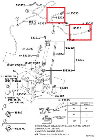 9009962080 TOYOTA Tubería de agua de lavado de parabrisas 9009962080 TOYOTA