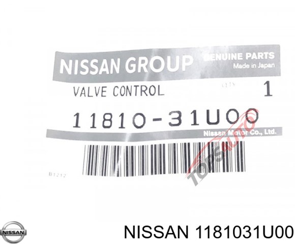 1181031U00 Nissan válvula pcv de ventilação dos gases de cárter