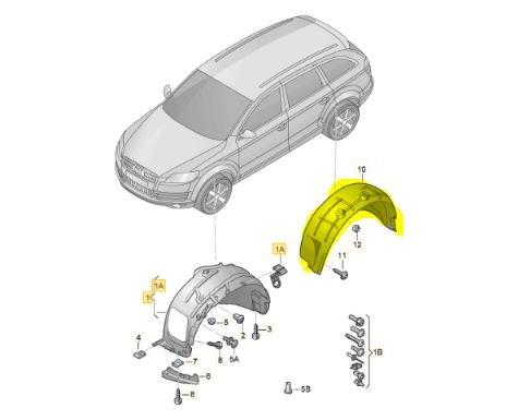 Подкрылок задний левый 4L0810171A VAG