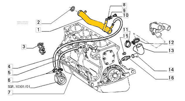 7597178 Fiat/Alfa/Lancia Шланг термостата