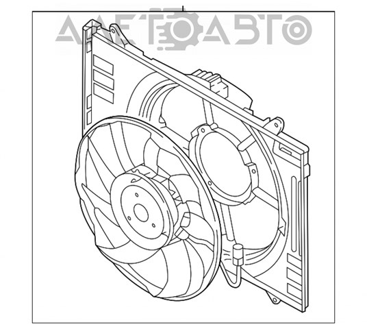 PY8W15025 Mazda difusor do radiador de esfriamento, montado com motor e roda de aletas