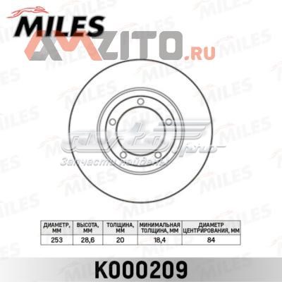 K000209 Miles диск тормозной передний