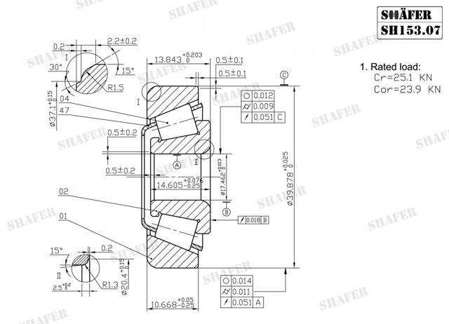 Задний подшипник Shafer SH15307