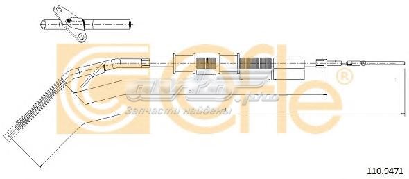 Задний правый трос ручника A4634200685 Mercedes