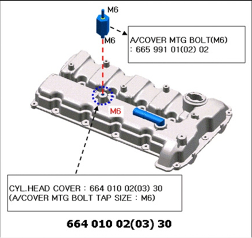 Клапанная крышка 6640100330 Ssang Yong