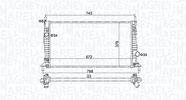 Радиатор охлаждения двигателя MAGNETI MARELLI BM1574