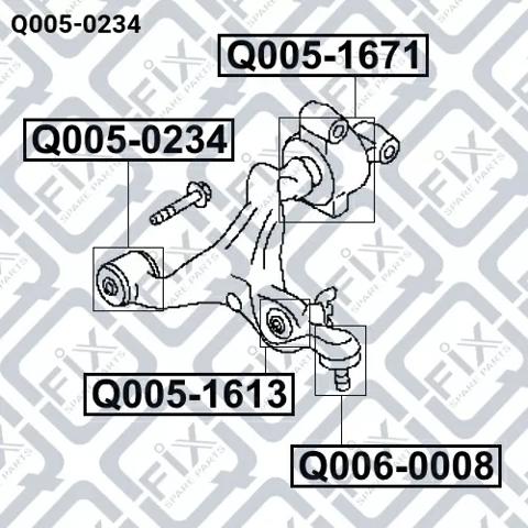 Купить Q0050234 Q-fix Сайлентблок нижний передней подвески