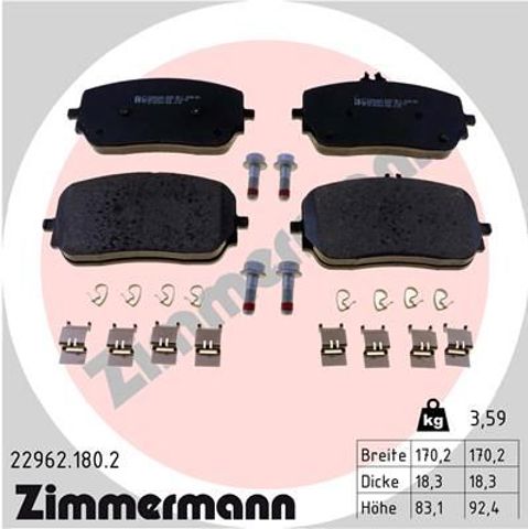 Передние тормозные колодки 229621802 Zimmermann