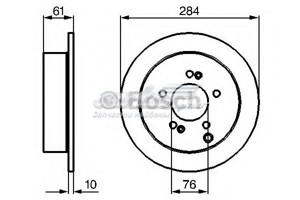 0986479C61 Bosch disco do freio traseiro