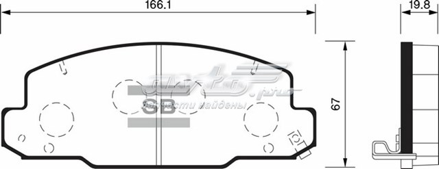 Колодки тормозные передние дисковые SANGSIN SP1450