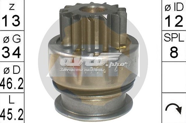Бендикс стартера ZEN ZN1774
