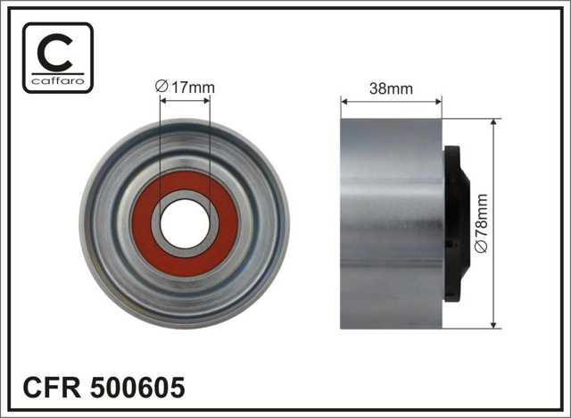 Ролик натяжителя приводного ремня CAFFARO 500605