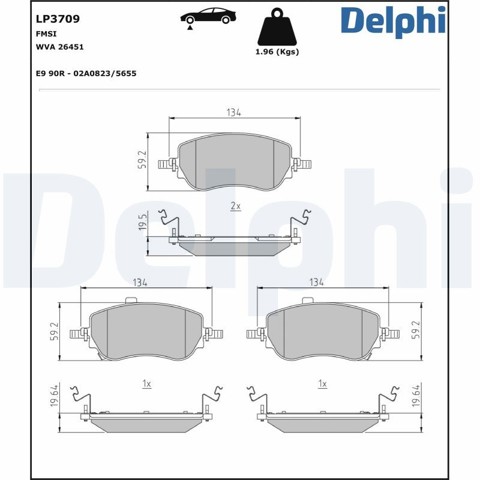 Передние тормозные колодки LP5070EV Delphi