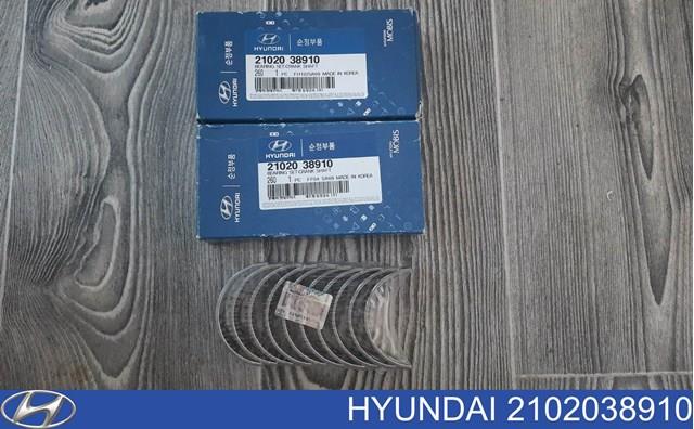 Вкладыши коленвала коренные, комплект, 2-й ремонт (+0,50) 2102038910 Hyundai/Kia