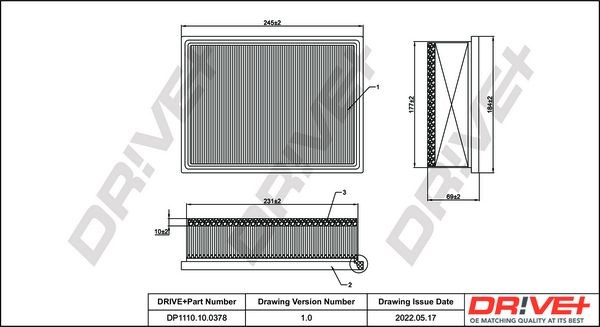 Воздушный фильтр DP1110100378 Dr!ve+