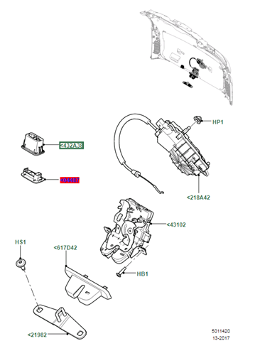 LR040338 Land Rover кнопка привода замка крышки багажника (двери 3/5-й (ляды)