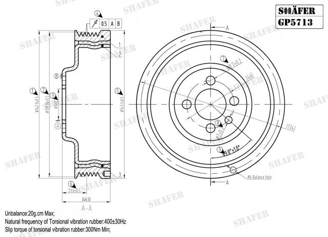 Шкив коленвала GP5713 Shafer
