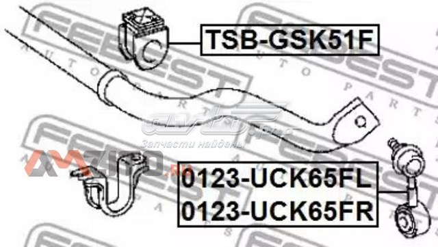 TSBGSK51F Febest bucha de estabilizador dianteiro