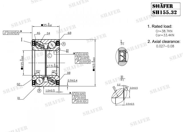 Комплект подшипника ступицы колеса Shafer SH15532 цена, от 8.01 USD
