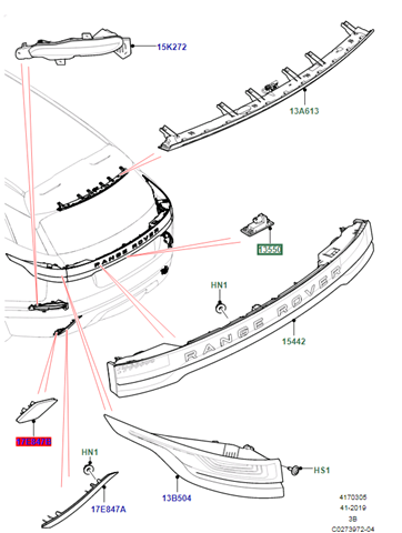 Фонарь подсветки номерного знака LR089442 Land Rover