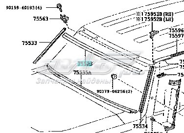  Молдинг лобового стекла верхний Toyota Fj Cruiser 