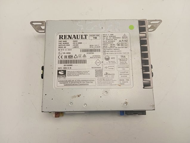 Магнитола (радио AM/FM) Renault (RVI) 281155390R цена, от 243.62 USD