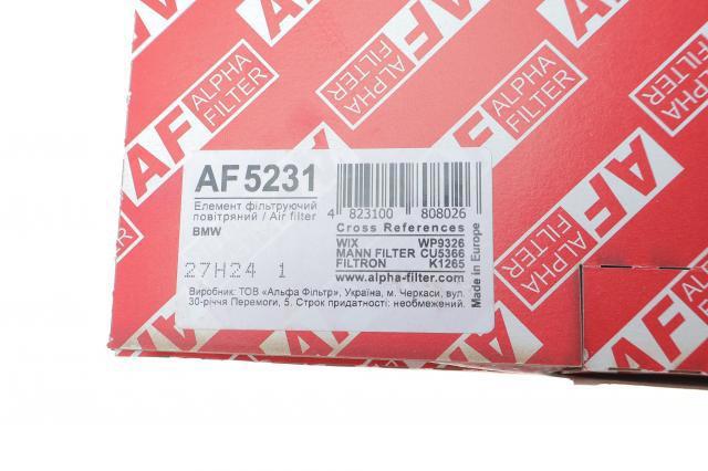 Купить AF5231 Alpha Filter Фильтр салона угольный