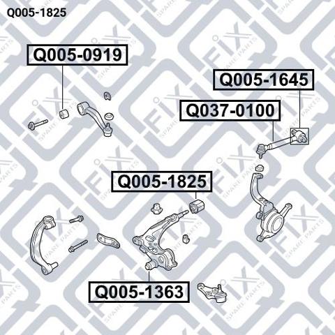 Сайлентблок передней подвески Q-fix Q0051825 цена, от 7.77 USD