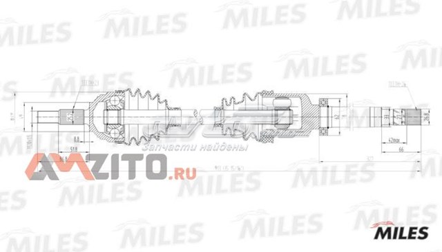 Правая полуось GC02117 Miles