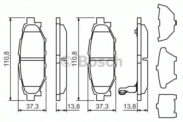 986494444 Bosch sapatas do freio traseiras de disco