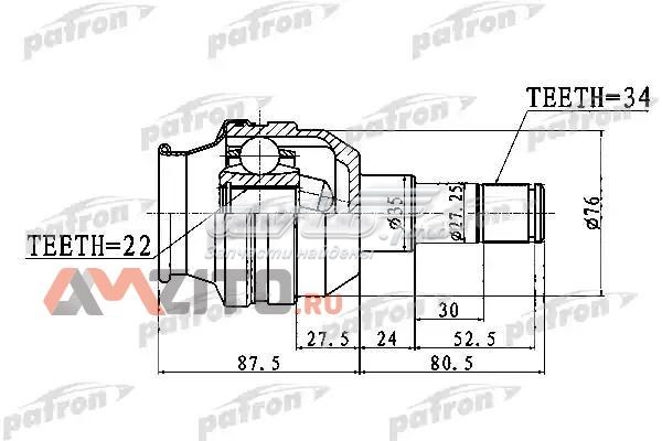 ШРУС внутренний задний PCV1749 Patron